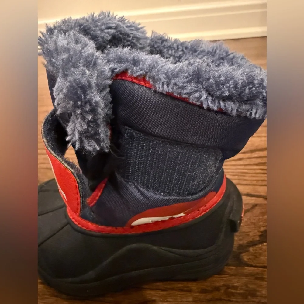 Sorel Commander Navy, Red & Black w/Faux Fur Kids Winter Boots
